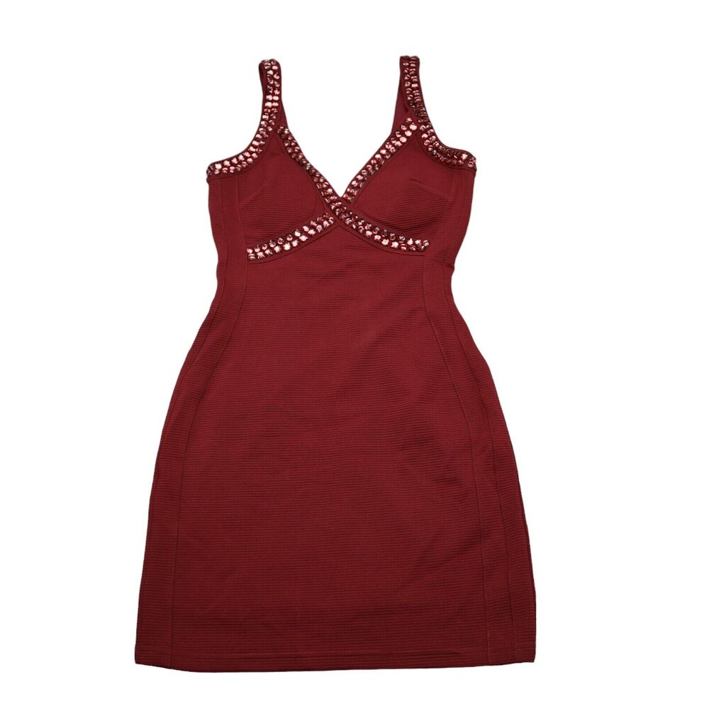 The Clothing Company Dress Womens S Red V Neck Strapless Back Zip Pencil Cut